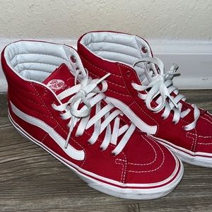 Red hightop Vans